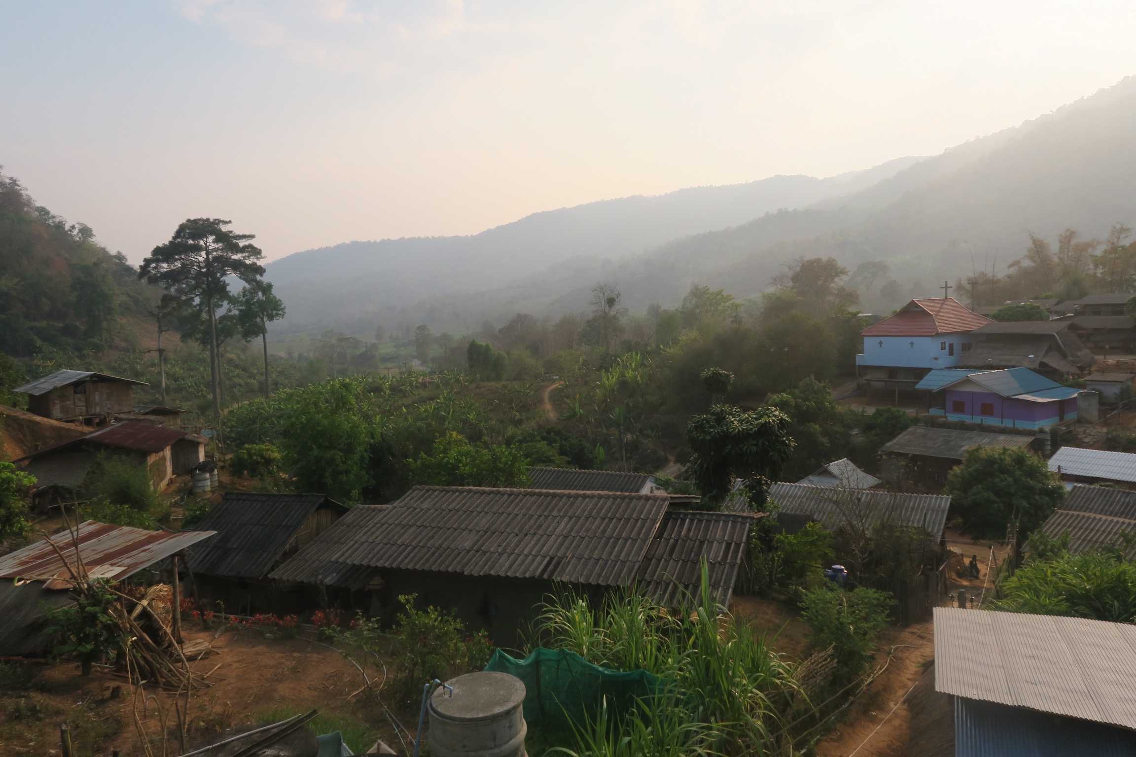 The Akha community village.