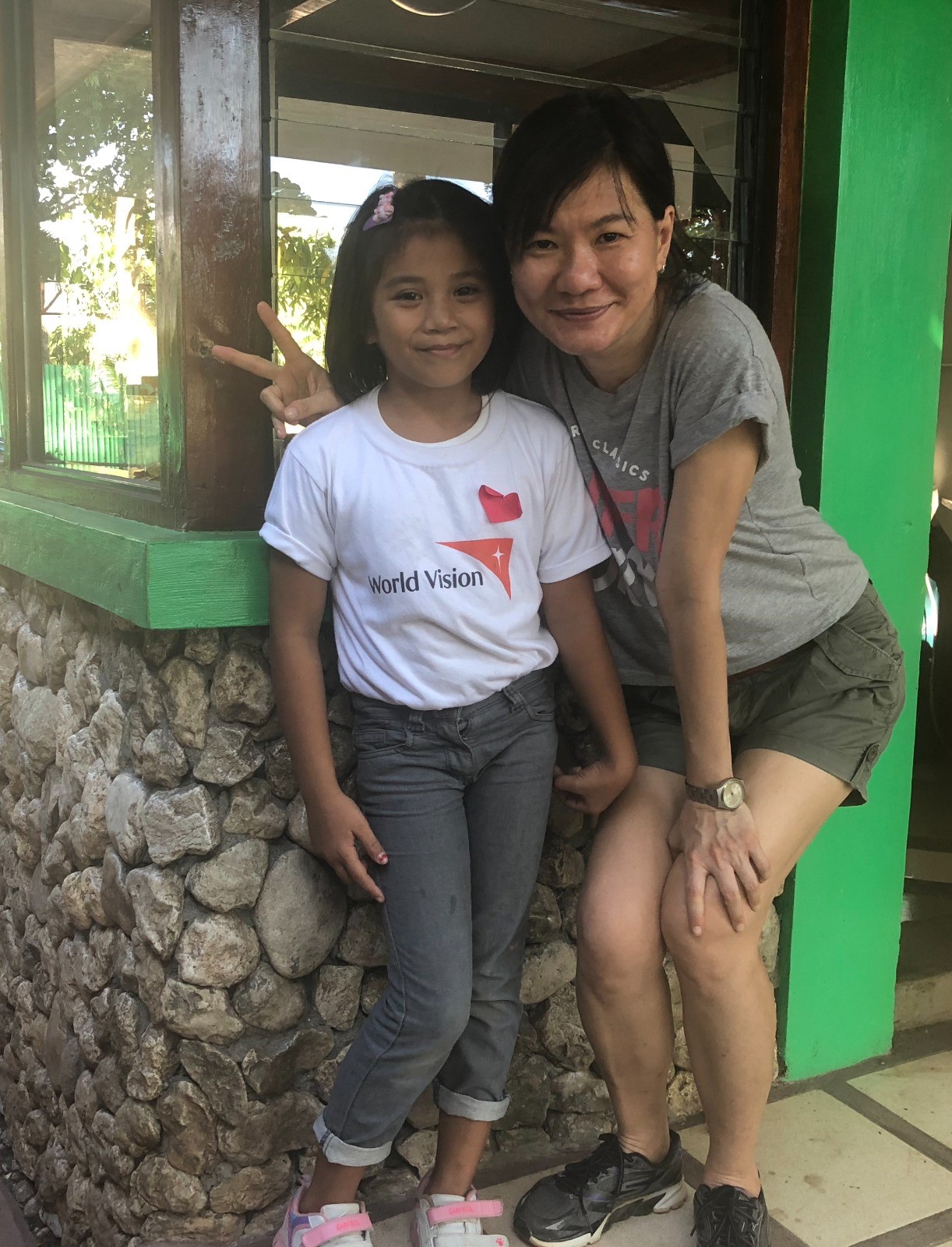 Anna with her sponsored child, Justine Pearl