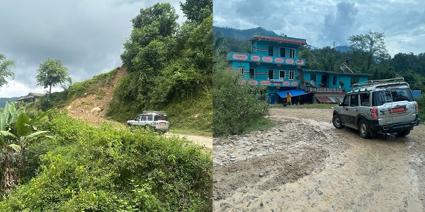 Unpaved and bumpy roads from Chakame to Sindhuli East 