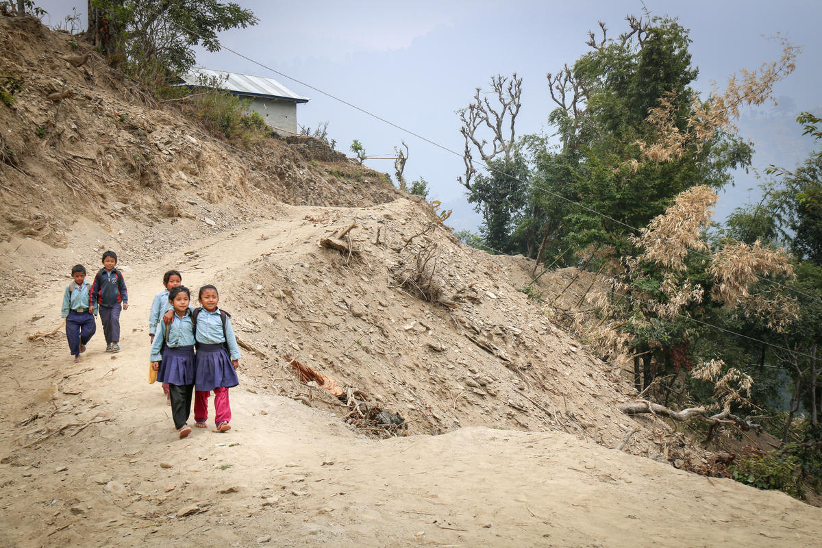 Children walking long and unsafe distances to school