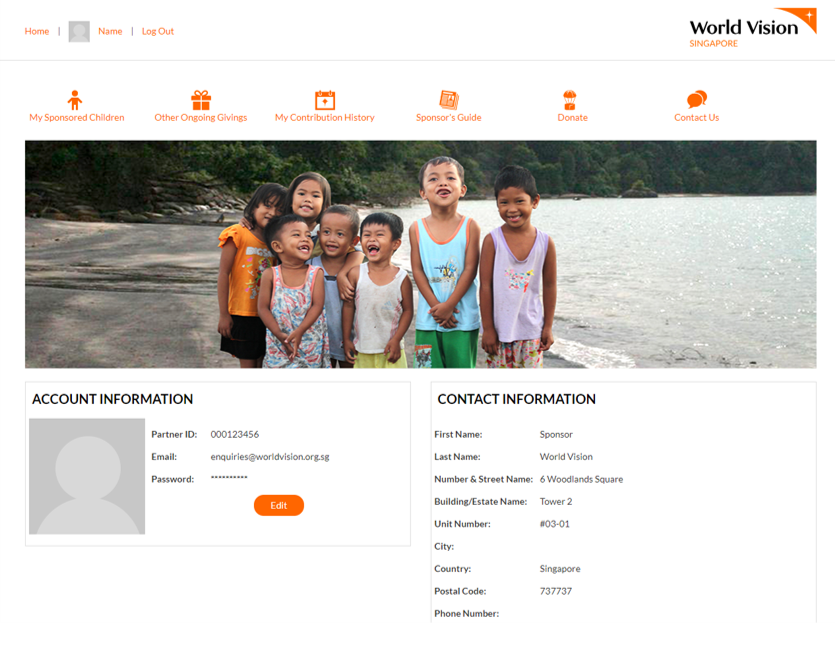Step 2: Page view upon logging in
