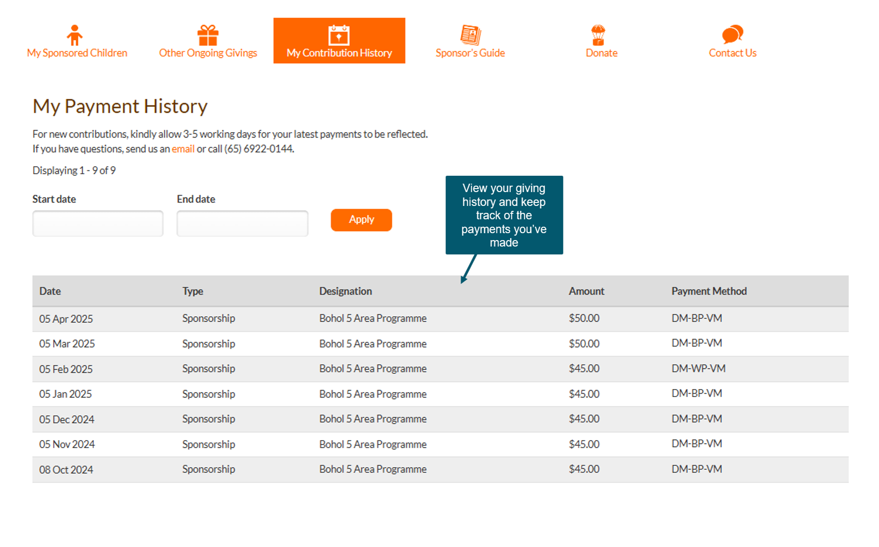 Step 4: Keep Track of your Payment History