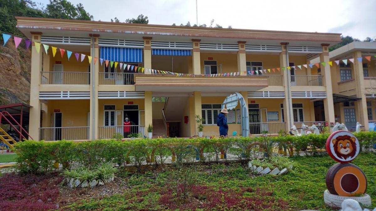 A school in rural Vietnam that benefitted from the installation of the solar panels