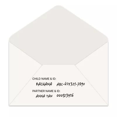 World Vision sponsorship envelope addressed to a sponsor.