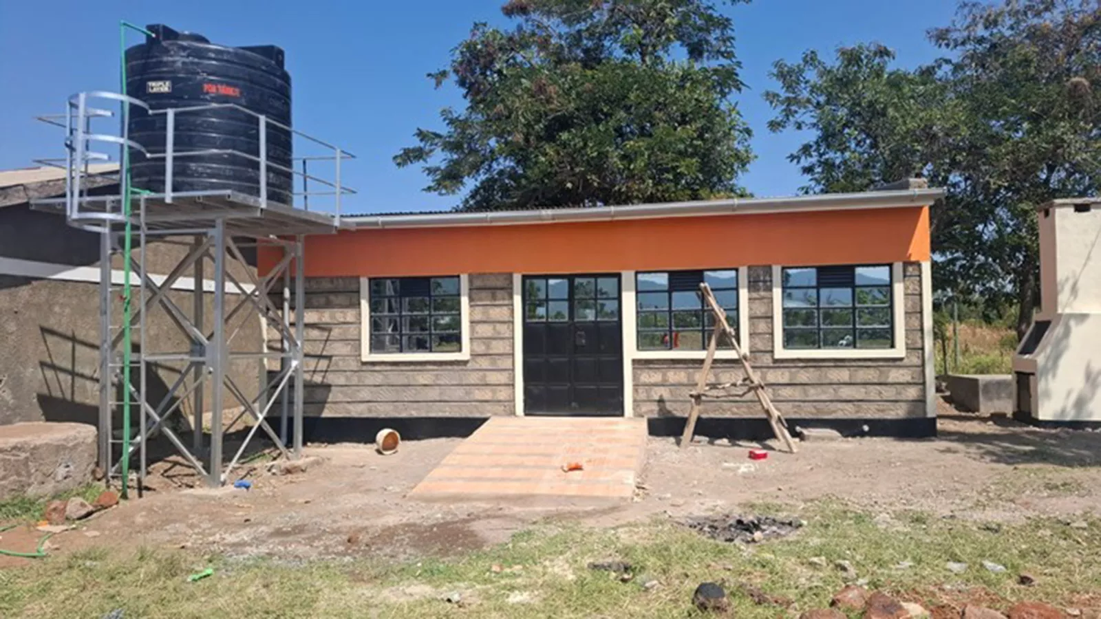 Completed latrine block at Namasali comprehensive school