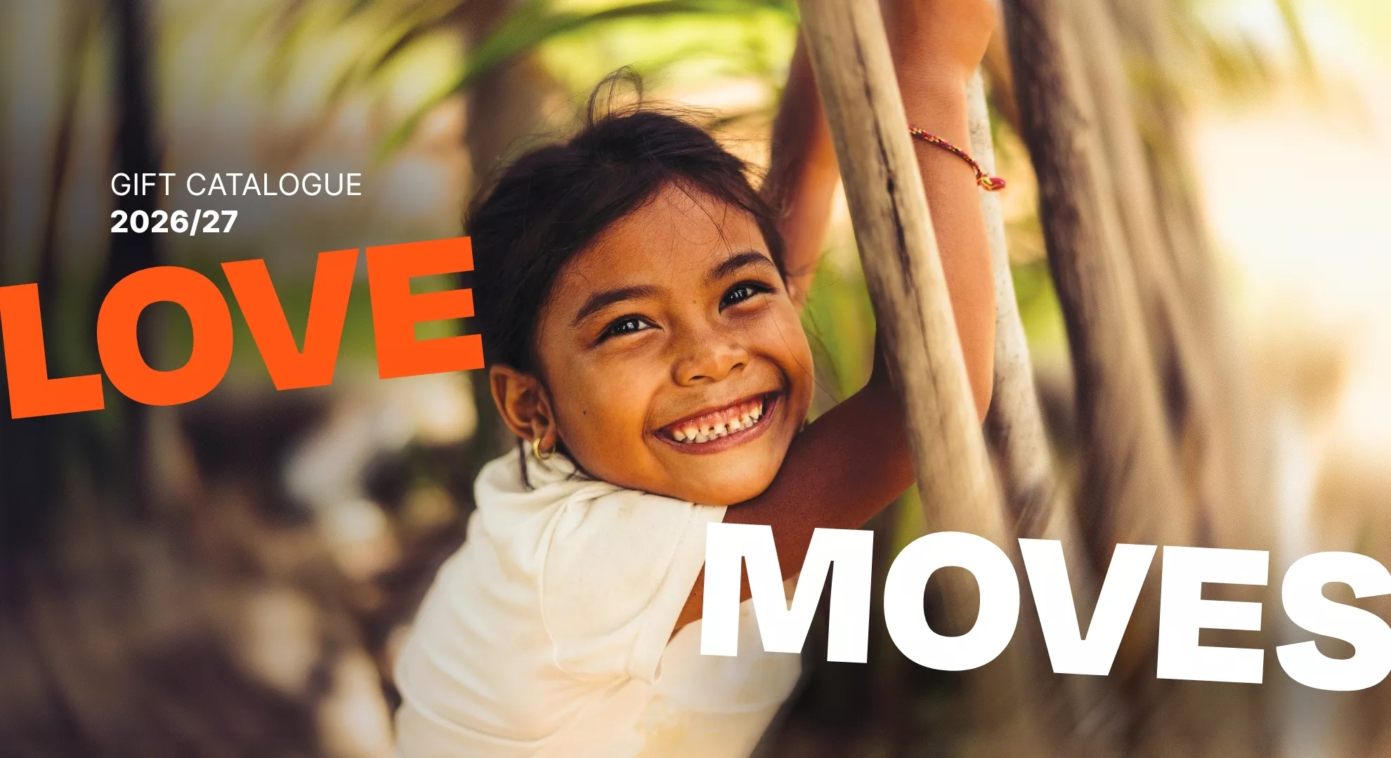 Happy Cambodian girl with title "Love Moves"