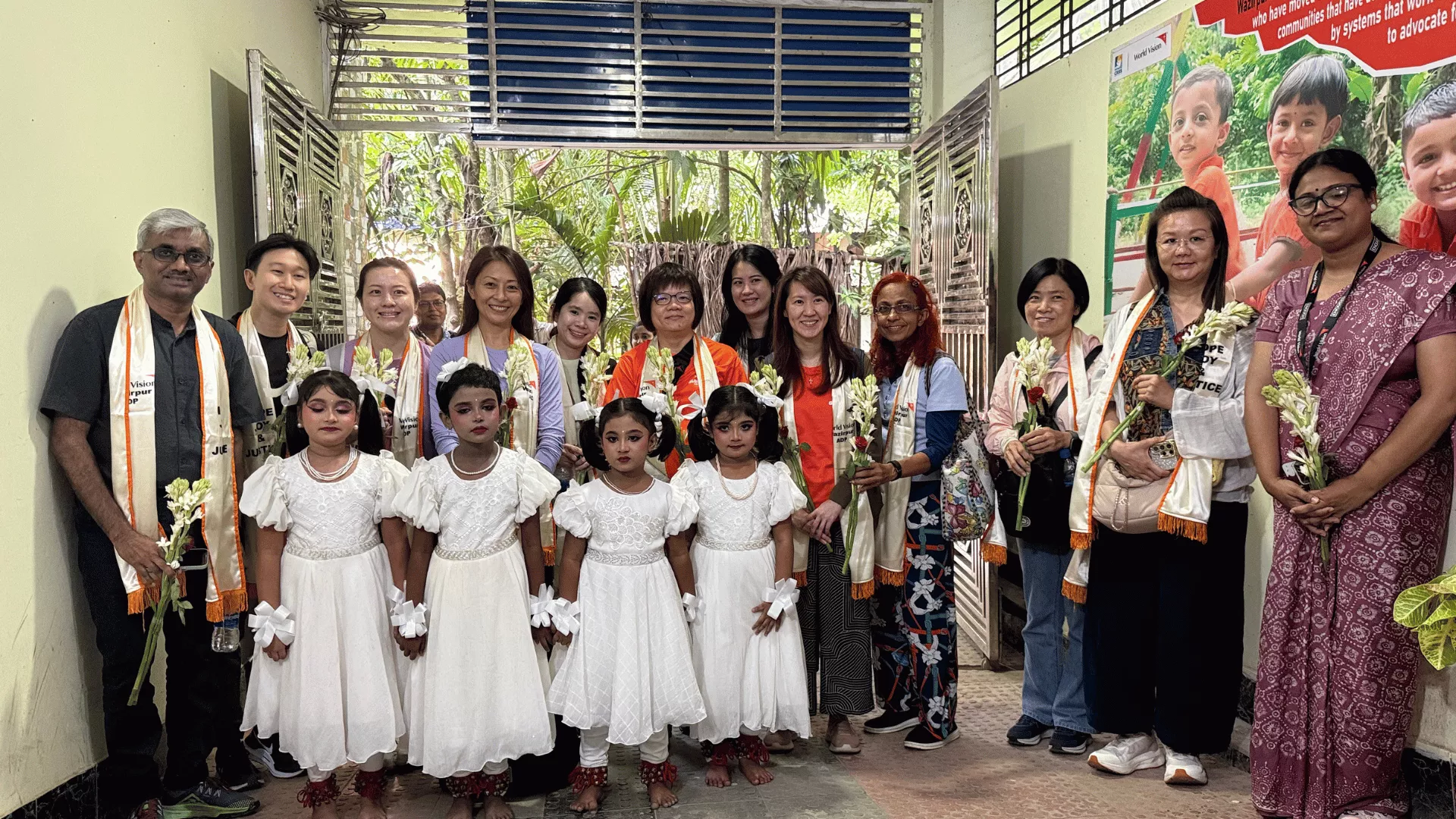 World Vision sponsors receiving a warm welcome from our World Vision Bangladesh Team