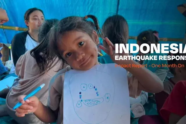 Girl in a Child Friendly Space by World Vision in Indonesia after the earthquake
