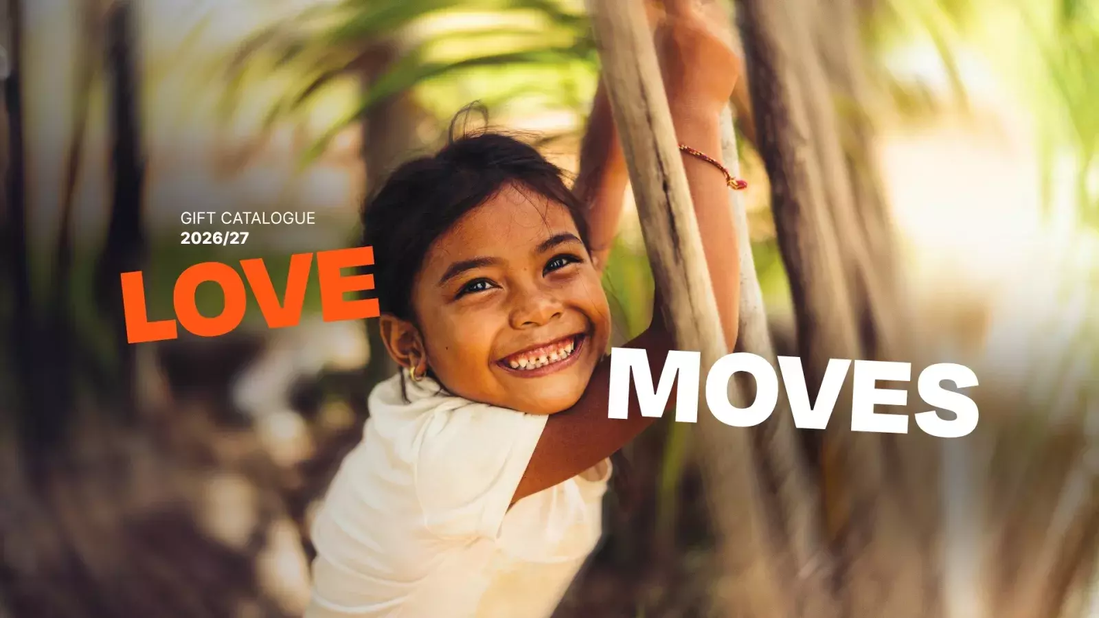 Happy Cambodian Girl with header "Love Moves"