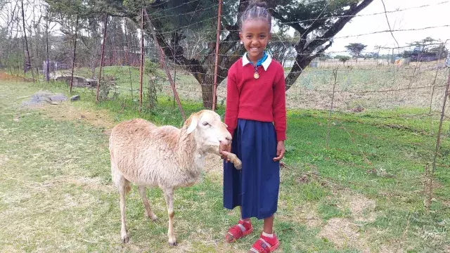 Girl with goat