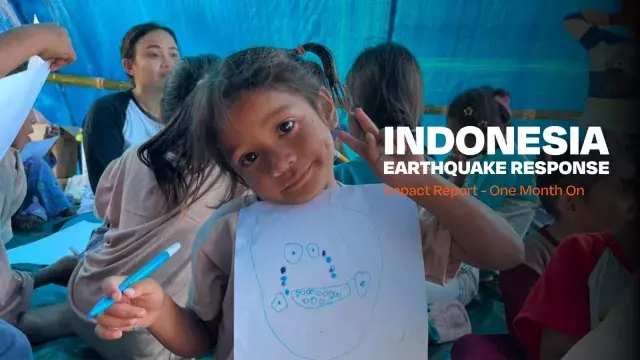 Girl in a Child Friendly Space by World Vision in Indonesia after the earthquake